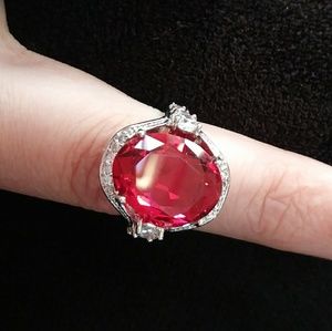 14k gold with garnet and sapphire gemstones